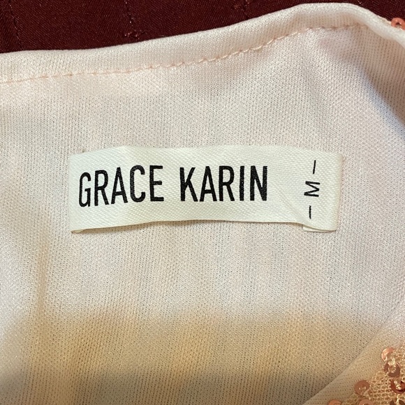 Grace Karin Light Pink Sequin Wrap Cocktail Dress Medium - Picture 9 of 9